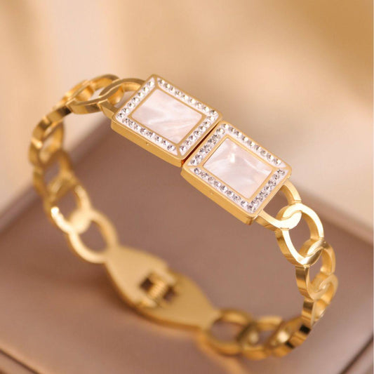White stone bangle