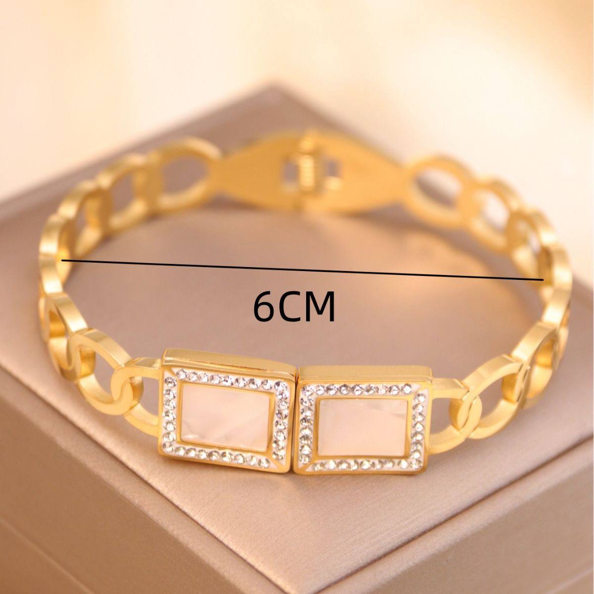 White stone bangle
