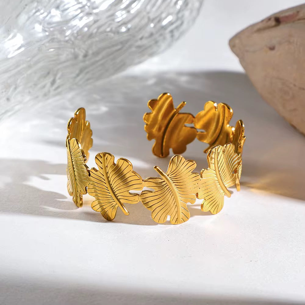 Gold leaf bangle