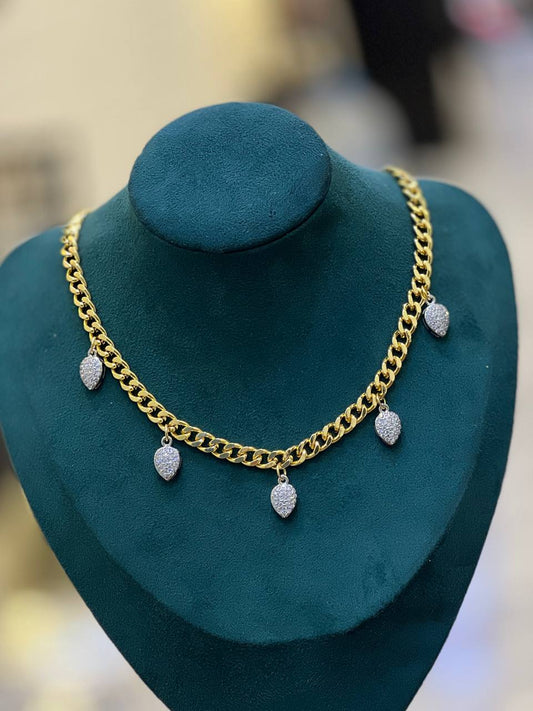 Golden charm necklace