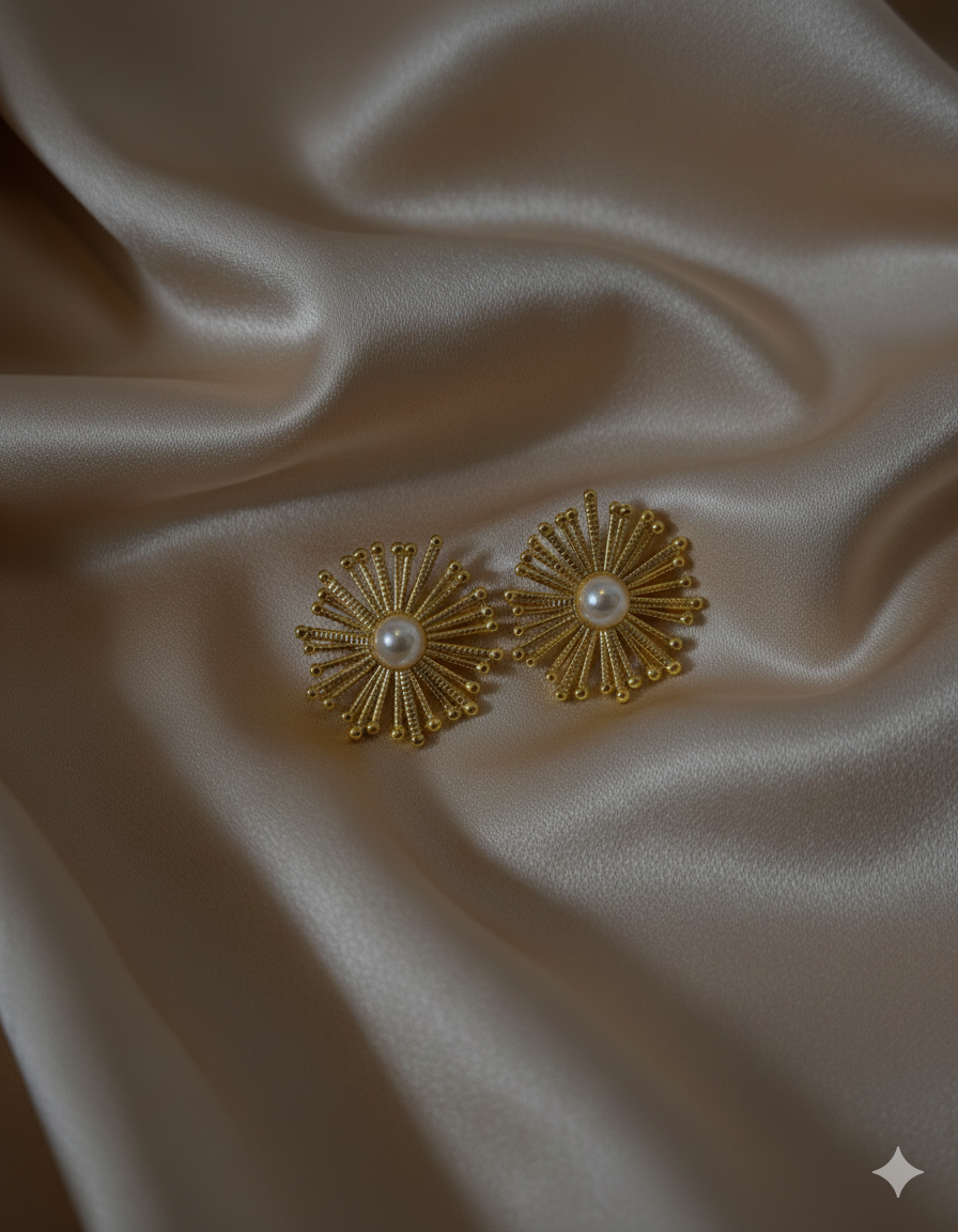 Pearl starburst earring