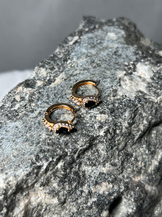 Black stone earrings