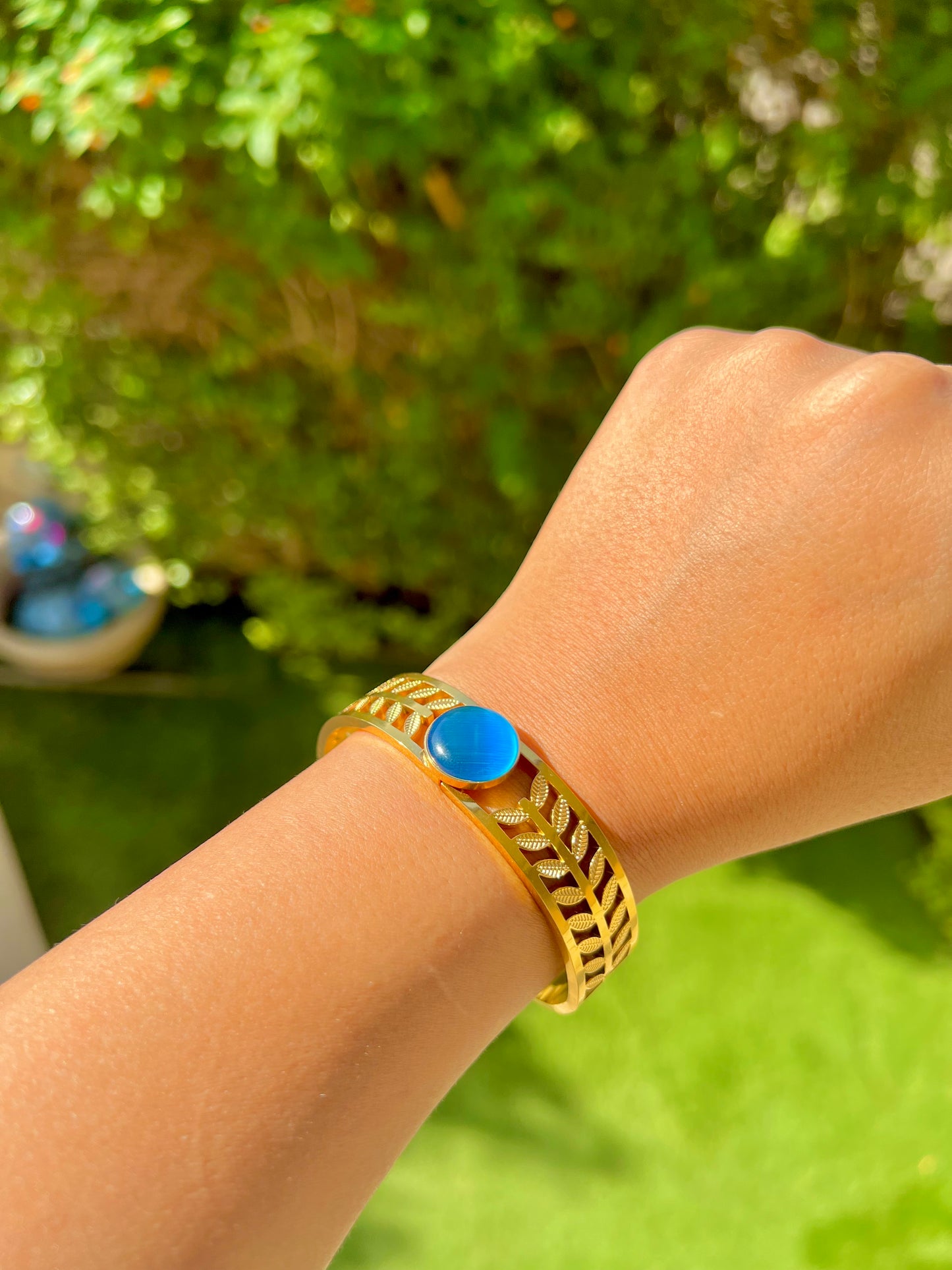 Blue stone bangle