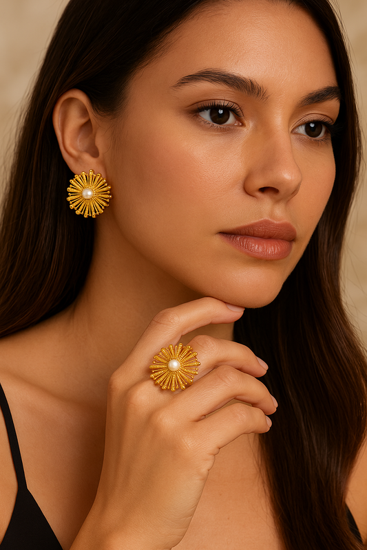 Earrings and ring set