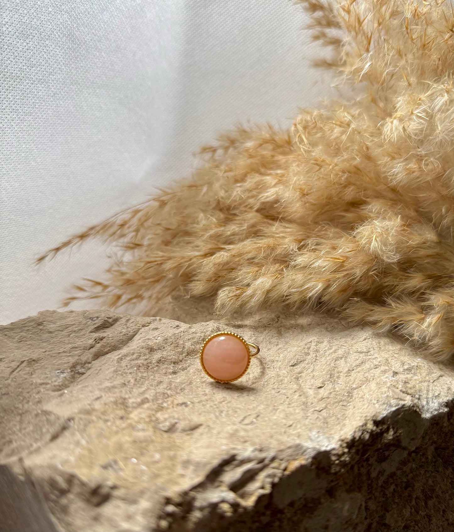 Huge pink stone ring